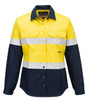 Yellow / Navy - Front - FR725 - Bizflame FR Women's Shirt