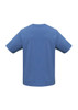 A blue men's short sleeve T-shirt with a plain back and a small logo.