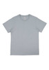 A grey women's short sleeve t-shirt displayed flat. The shirt has a simple design and features a logo.