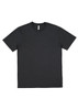 A black short sleeve tee with a crew neck and a plain design. Features a logo on the label.