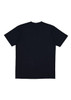 A plain black men's short sleeve tee with a relaxed fit, featuring a branding logo on the back.