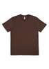 A brown men's short sleeve t-shirt with a label and no visible logos.