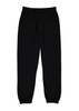 Women’s track pants in black featuring an elastic waistband and cuffs, with a drawstring and branding.