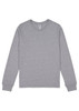 A grey long sleeve tee for women, features a round neck and has a logo on the label.