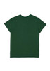 A green short sleeve women's t-shirt with a plain back. The shirt features a logo.