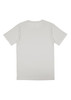 A plain grey short sleeve tee with a simple design and a logo on the back.
