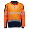 ZH550 - Mens Hi Vis Flux Segmented Tape Long Sleeve Polo