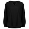 Black - Front - RU568LL - Womens Ruche Long Sleeve Blouse - Biz Corporates
