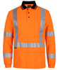 Orange - Front - 6DAQL - JB's HV L/S Nsw/Qld Rail X-Back Polo