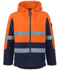 Orange / Navy - Front - 6DLZ - JB's HV D+N 450G Full Zip Shepherd Hoodie