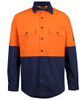 Orange / Navy - Front - 6HRFL - JB's HV Class F Ripstop L/S Work Shirt