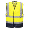 Yellow / Navy - Front - C479 - Hi-Vis Class D/N Contrast Vest