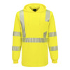Yellow - Front - L042 - Hi-Vis Lightweight Hooded T-Shirt L/S