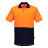 Orange / Navy - Front - MP415 - Hi-Vis Cotton Comfort Contrast Class D Polo Shirt S/S
