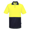 Yellow / Navy - Front - MP415 - Hi-Vis Cotton Comfort Contrast Class D Polo Shirt S/S