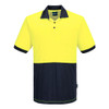 Yellow / Navy - Front - MP610 - Hi Vis Class D Contrast Polo Shirt S/S