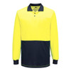 Yellow / Navy - Front - MP615 - Hi-Vis Contrast Class D Polo Shirt L/S