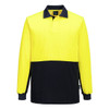 Yellow / Navy - Front - MP813 - Hi-Vis Contrast Class D Polo Shirt L/S