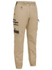 Stone - Front - BPC6237 - Flx & Move Elastic Waist Cargo Cuffed Pants