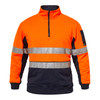 Navy / Orange - Front - WT8013 - Hi Vis 1/2 Zip Pullover Tape