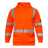 Orange - Front - WT8016 - Hi Vis Hoodie W/  X-Tape