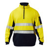Navy / Yellow - Front - WT8018 - Half Zip Cotton Pull Over