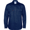Navy - Front - 3204 - Closed Front Drillhirt L/S