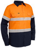 Orange / Navy - Front - BS6495T - Taped Hi Vis Ripstop Vented Shirt