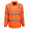 Orange - Front - MA103 - Hi-Vis Lightweight Cotton Shirt L/S