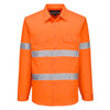 Orange - Front - MA304 - Hi-Vis Lightweight Shirt L/S