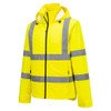 Yellow - Three Quarter Front - S164 - Hi-Vis Lightweight Packable Jacket - Portwest