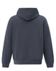 A unisex premium fleece oversized hoodie in dark navy, featuring a large hood and a simple, clean design.