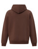 A brown oversized unisex premium fleece hoodie with a hood and no visible front detail.