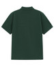 A dark green men's classic cotton/poly pique short-sleeve polo shirt with a collar and no visible branding.