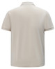 A light beige men's classic cotton/poly pique short-sleeve polo with a collar and a logo.