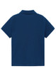 A navy blue ladies' classic cotton/poly pique short sleeve polo, featuring a simple design and a collar.