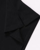 A black men's ultrafine cotton pique polo highlighting the sleeve details and stitching. Features a logo.