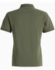 A green ladies' ultrafine cotton pique polo featuring a simple design with a collar and short sleeves.