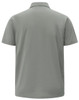 A grey men's polo shirt featuring a collar and short sleeves, displaying a simple design with a logo.