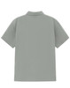 A men's high-performance polo in a muted green hue, featuring a collar and short sleeves. It has a logo on the back.