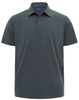 A men's short-sleeve polo in dark grey with a collar and a logo. Made from high-performance graphene fabric.
