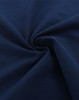 A close-up of navy fabric with a smooth texture, featuring a spiral pattern. The fabric appears high-quality and lightweight.