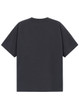 A unisex heavy cotton oversized tee in a dark colour with a plain back and short sleeves.