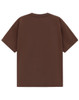 A brown unisex heavy cotton oversized tee with a simple design and no visible branding.