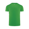 A green men's T-shirt with a round neck and short sleeves, featuring a logo.