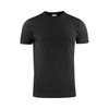 A black men's T-shirt featuring a classic crew neck design and short sleeves. Includes a logo on the label.