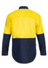 Yellow / Navy - Alternate - WS4247 - Cotton L/S Shirt W Mesh Insert