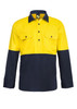Yellow / Navy - Front - WS4254 - Hybrid Two Tone Shirt