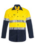 Yellow / Navy - Front - WS6030 - Cotton Shirt With Csr Tape