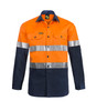 Orange / Navy - Front - WS6030 - Cotton Shirt With Csr Tape